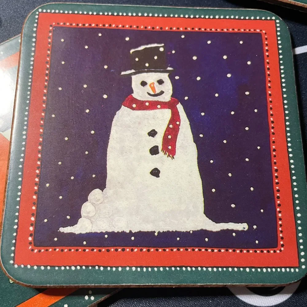 Pimpernel Christmas Holiday Deluxe Coasters Set of‎ 6 - Vintage Made in England